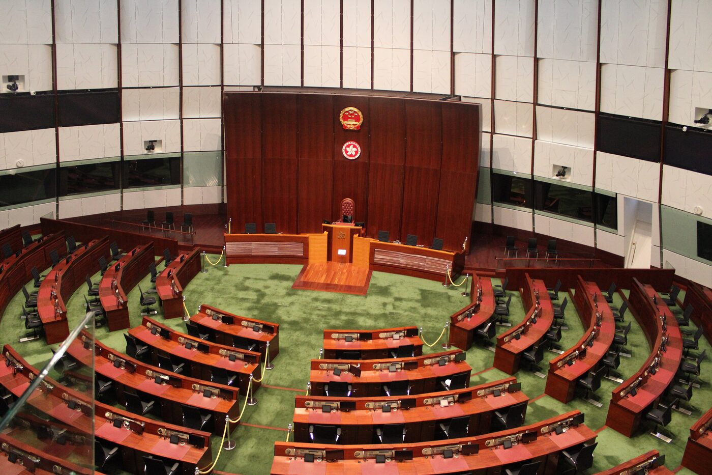The empty chamber of Hong Kong's Legislative Council